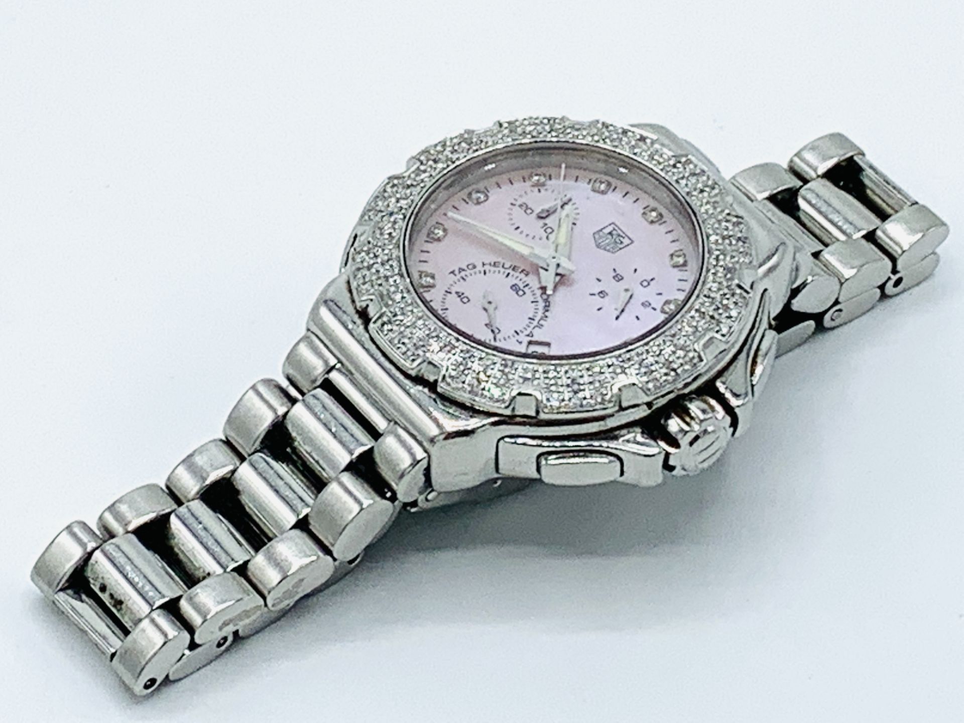 Tag Heuer Formula 1 pink face lady's watch, 34mm