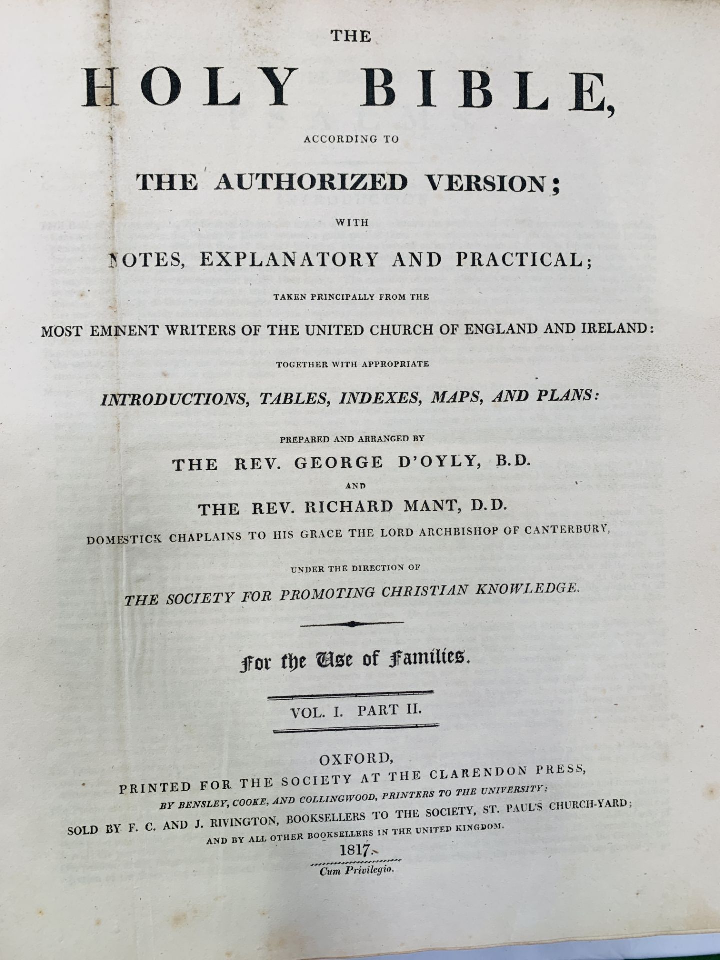 Holy Bible, published 1817, volume 1 and volume 1 part 2, bound in gilt decorated leather - Image 4 of 5