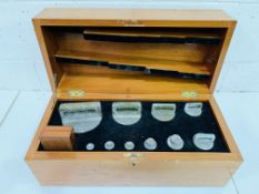 A boxed set of Wilts County Council working standard weights