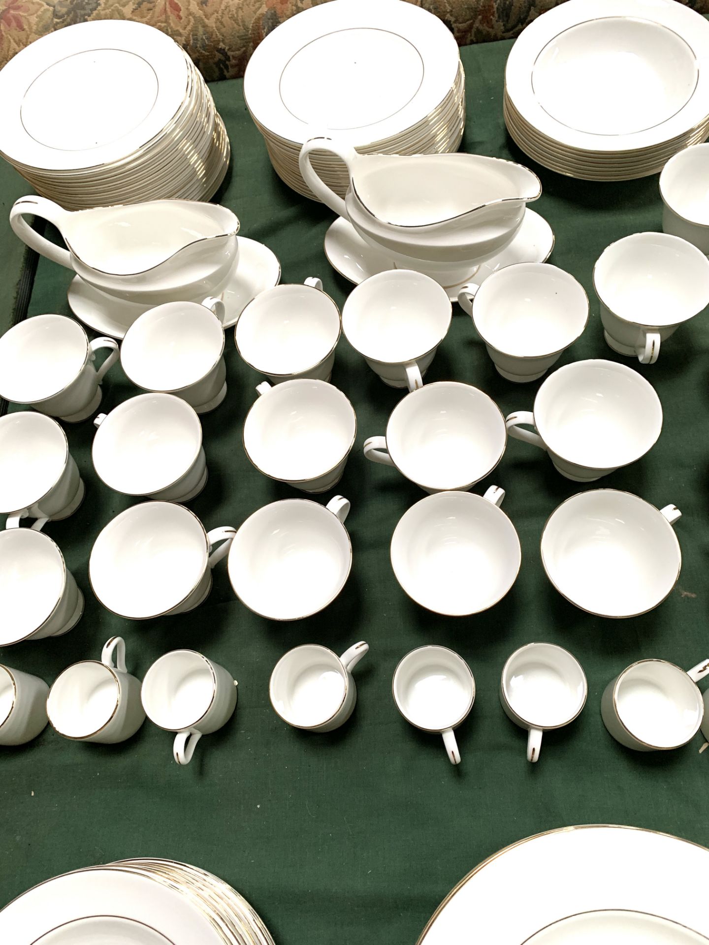 Approximately 160 pieces of Wedgwood 'Signet' white and gold rimmed dinnerware