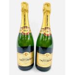 Two 75cl bottles of 2004 Taittinger Brut Millesime champagne