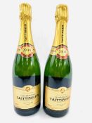 Two 75cl bottles of 2004 Taittinger Brut Millesime champagne