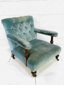 Victorian button-back open armchair