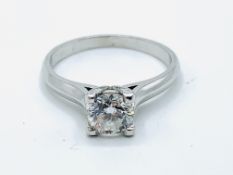 Platinum ring with a Gassan 121 cut solitaire diamond