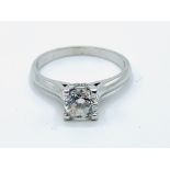 Platinum ring with a Gassan 121 cut solitaire diamond