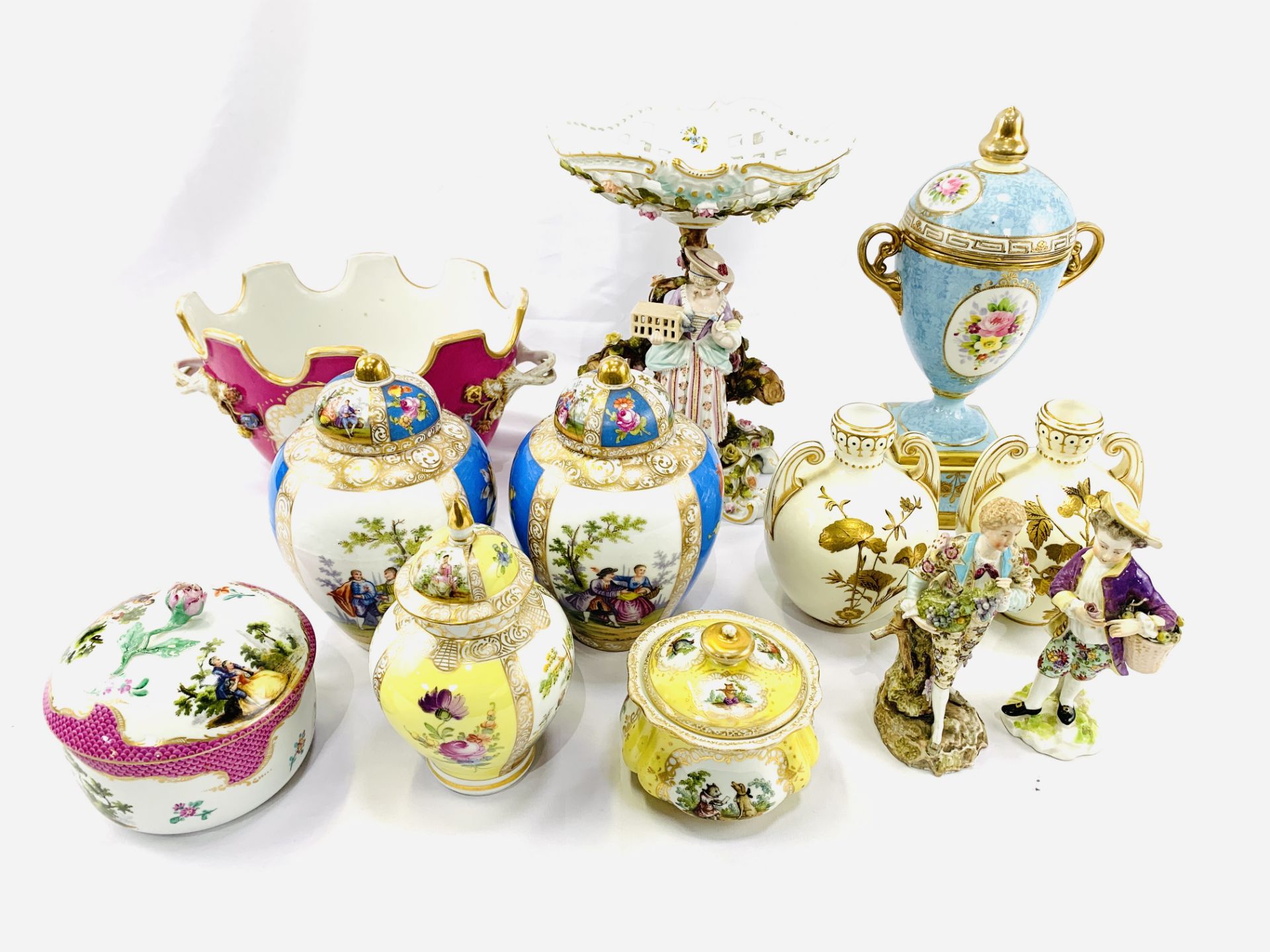 Collection of Dresden and Meissen porcelain