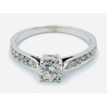 White gold round cut solitaire diamond ring