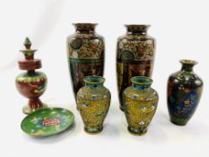 Collection of cloisonné objects