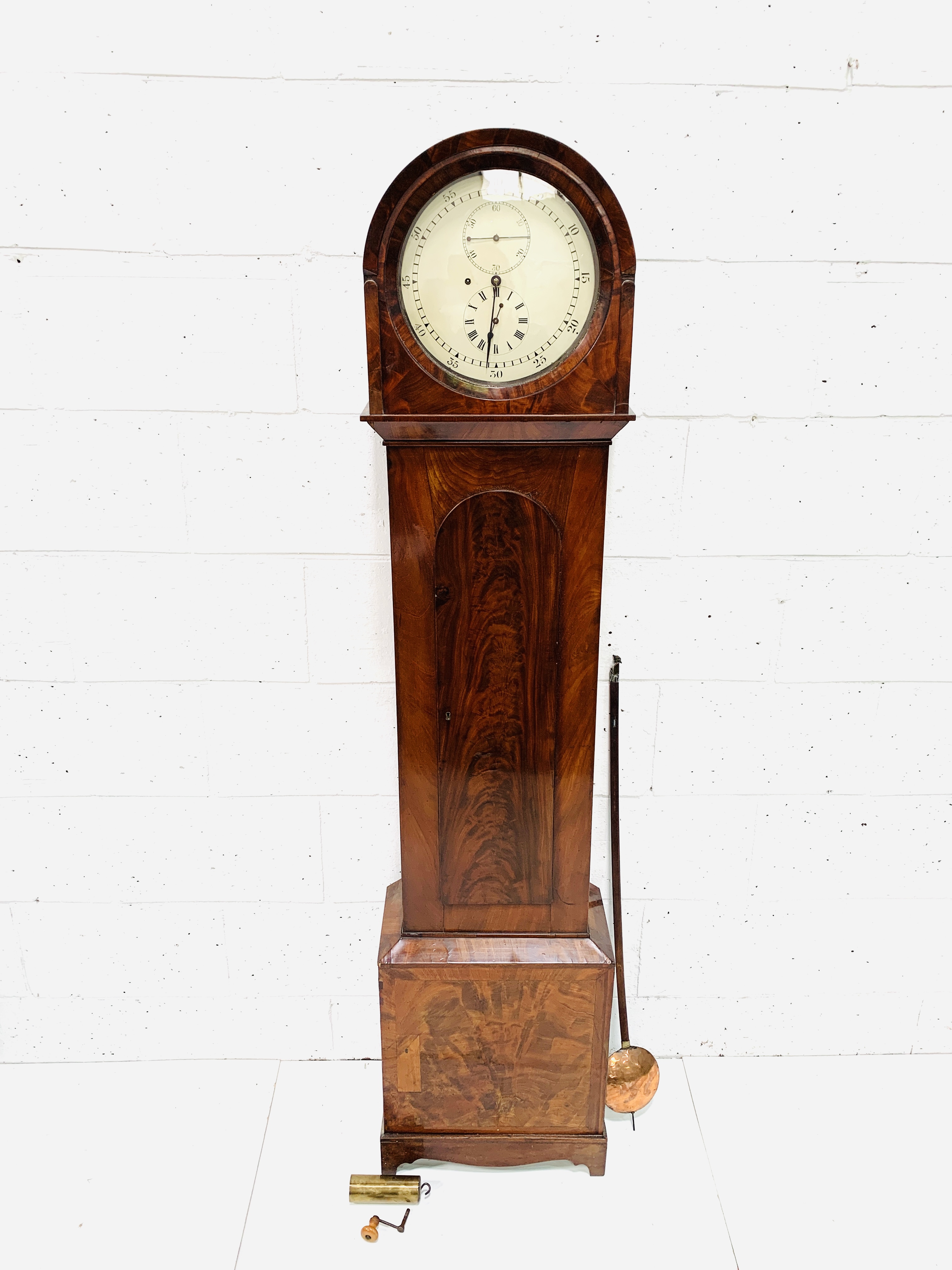 Flame mahogany longcase regulator clock