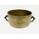 Bronze Imperial Standard Half Bushel measure, 1824, by Bate