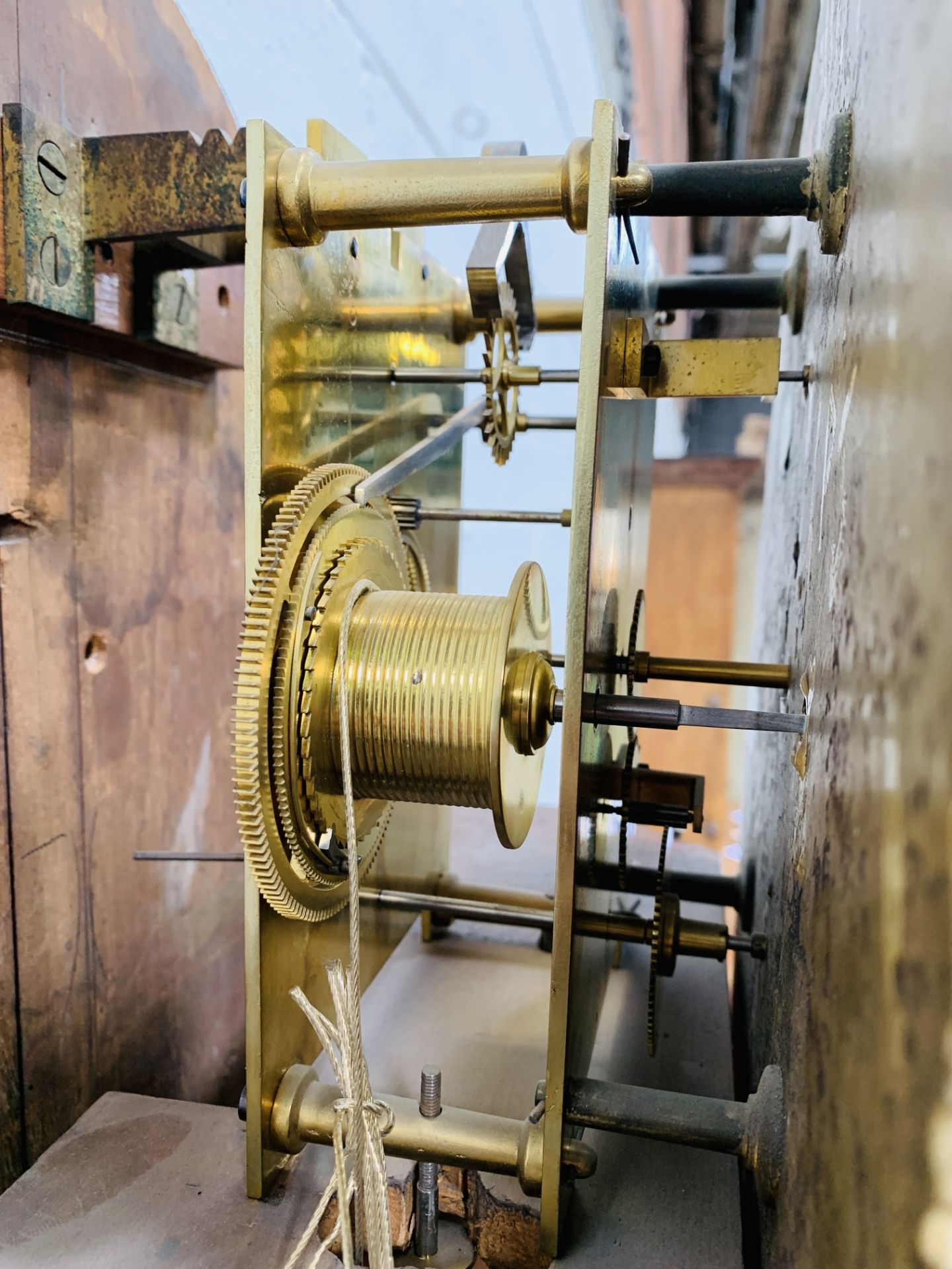 Flame mahogany longcase regulator clock - Image 6 of 7