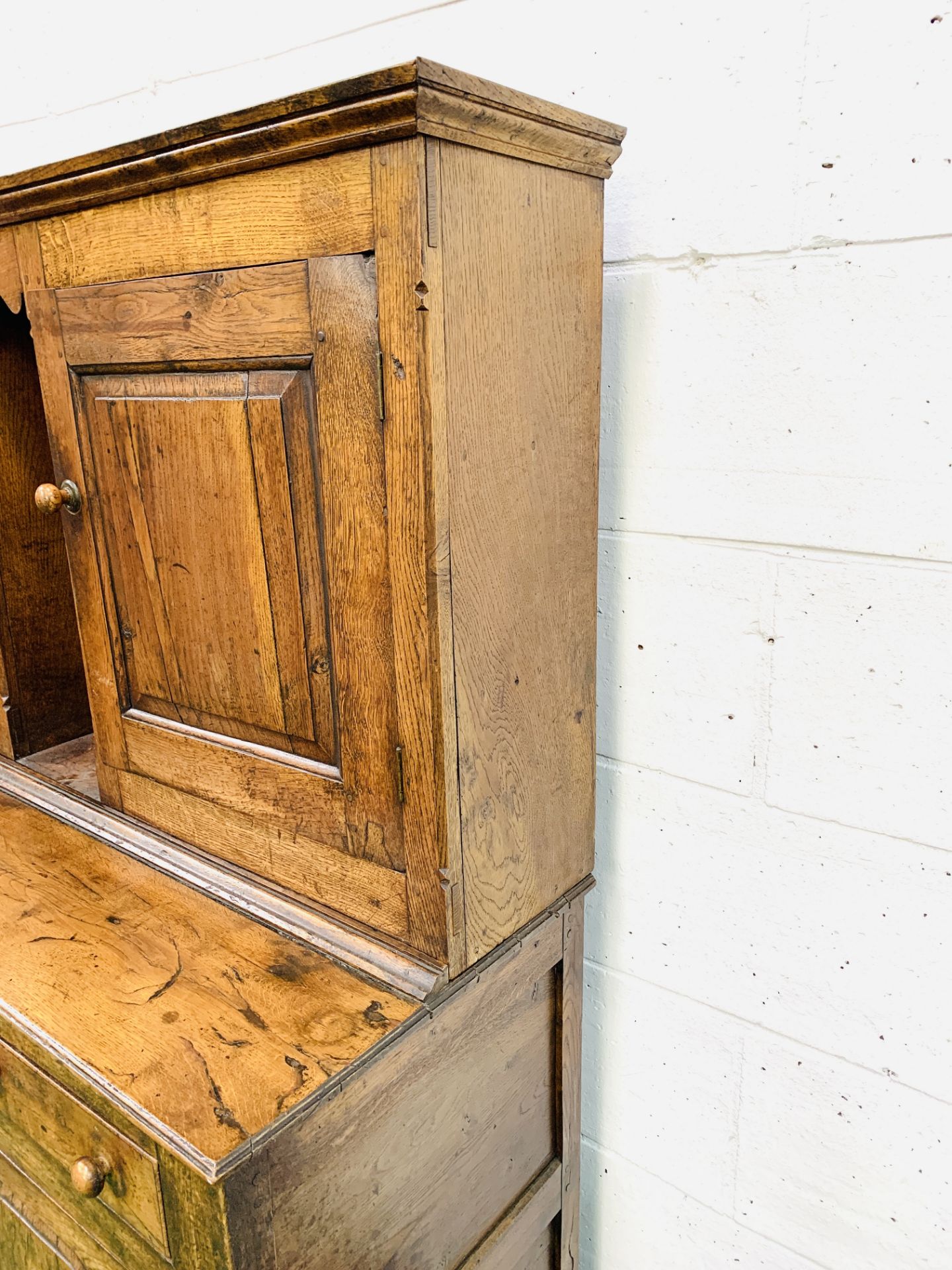 Early 19th century oak court cupboard - Image 9 of 11