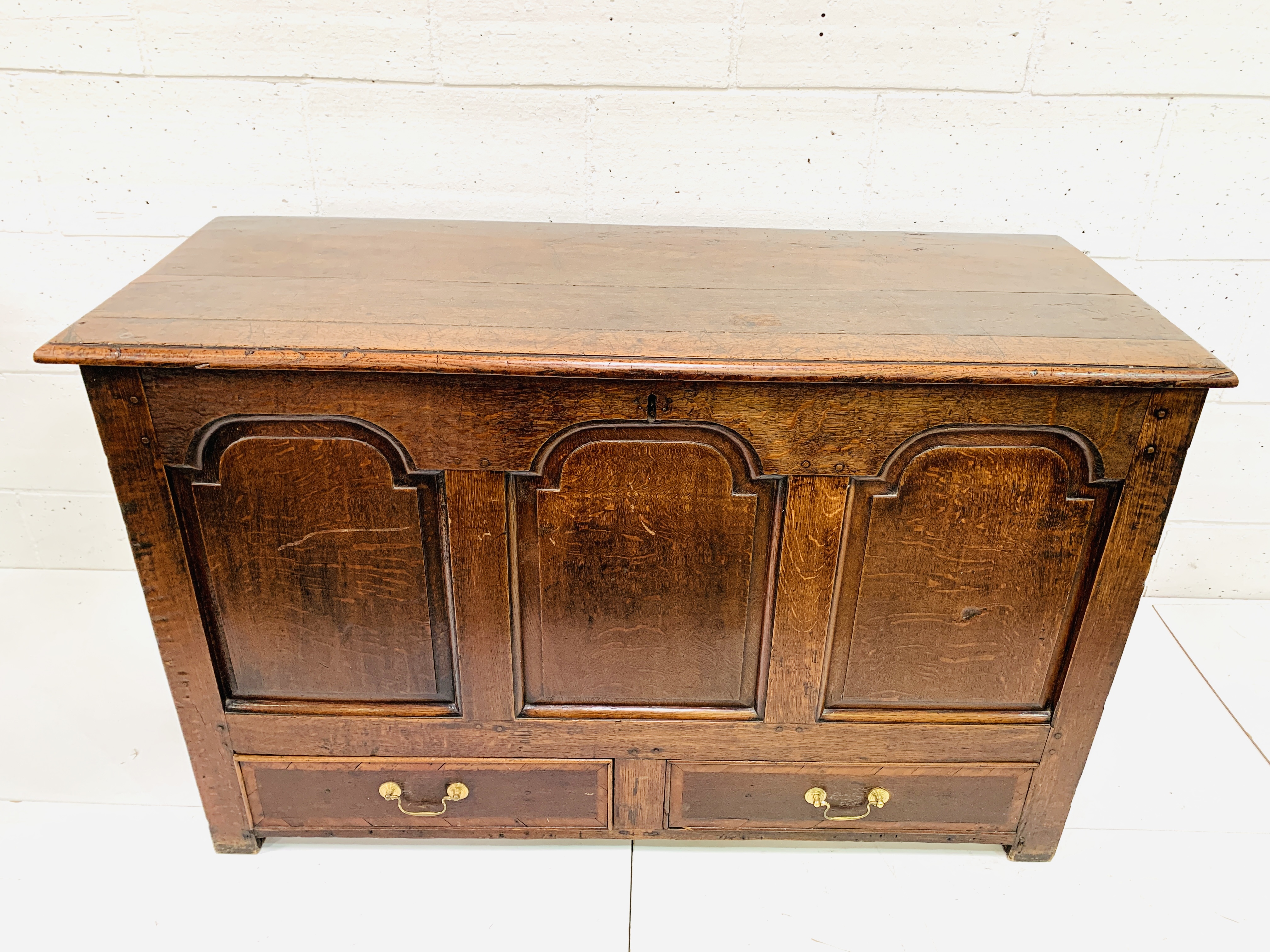 19th century oak monk's chest