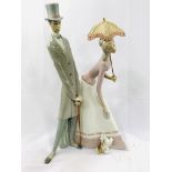 A large Lladro porcelain ornament "Group with parasol"