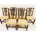 Group of six 19th century mahogany framed Chippendale style chairs