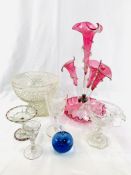 Collection of glassware, some Victorian