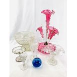 Collection of glassware, some Victorian