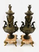 Bronze and marble garnitures