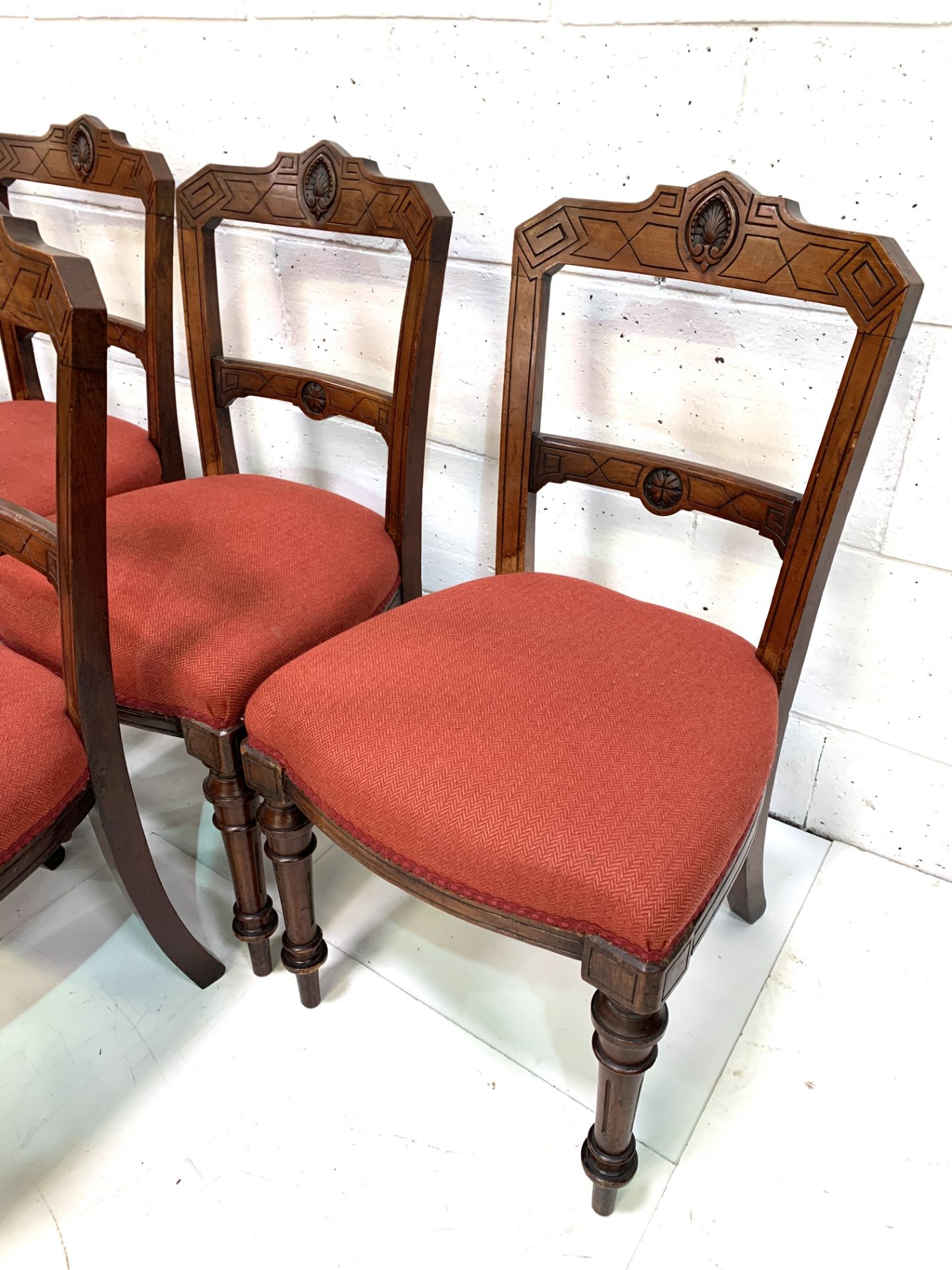 Group of six mahogany framed dining chairs - Image 4 of 5