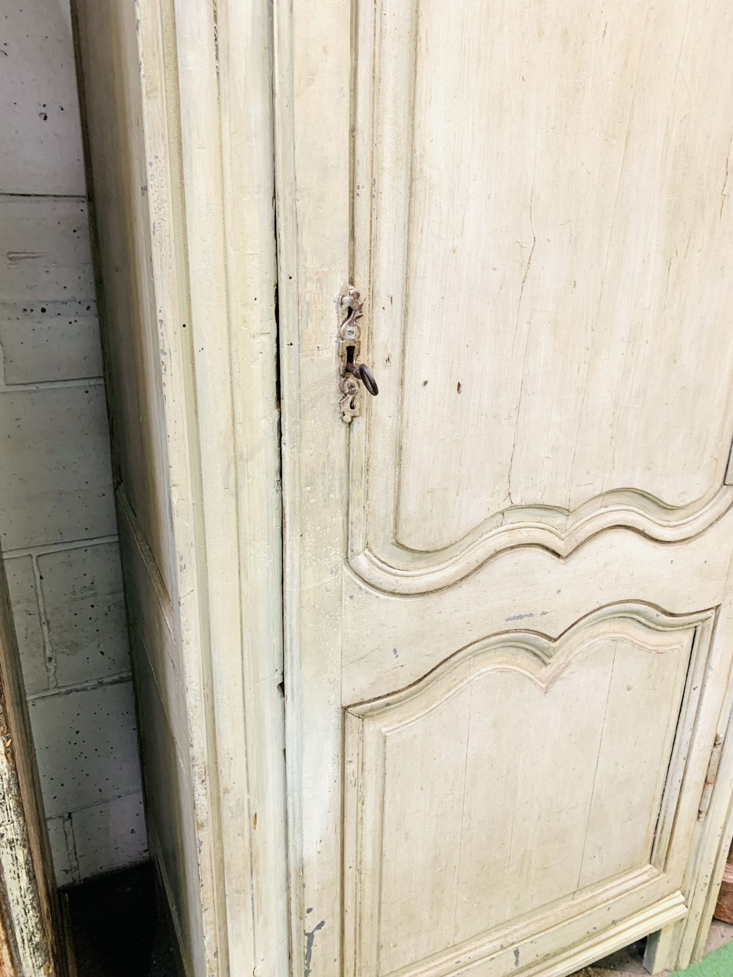 Mid-9th century French painted pine cupboard - Image 3 of 5