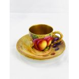 Royal Worcester coffee can and saucer