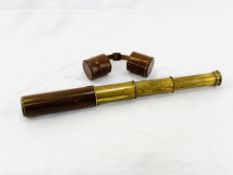 Leather bound three draw brass telescope