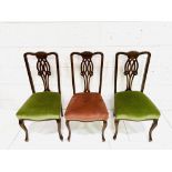 Three Georgian style mahogany dining chairs