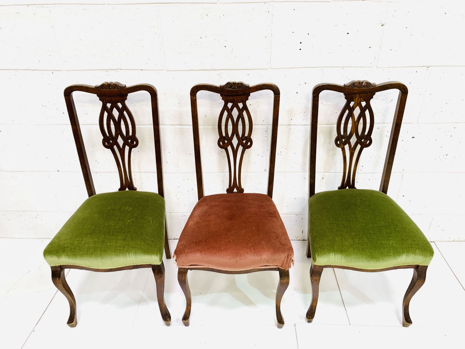 Three Georgian style mahogany dining chairs