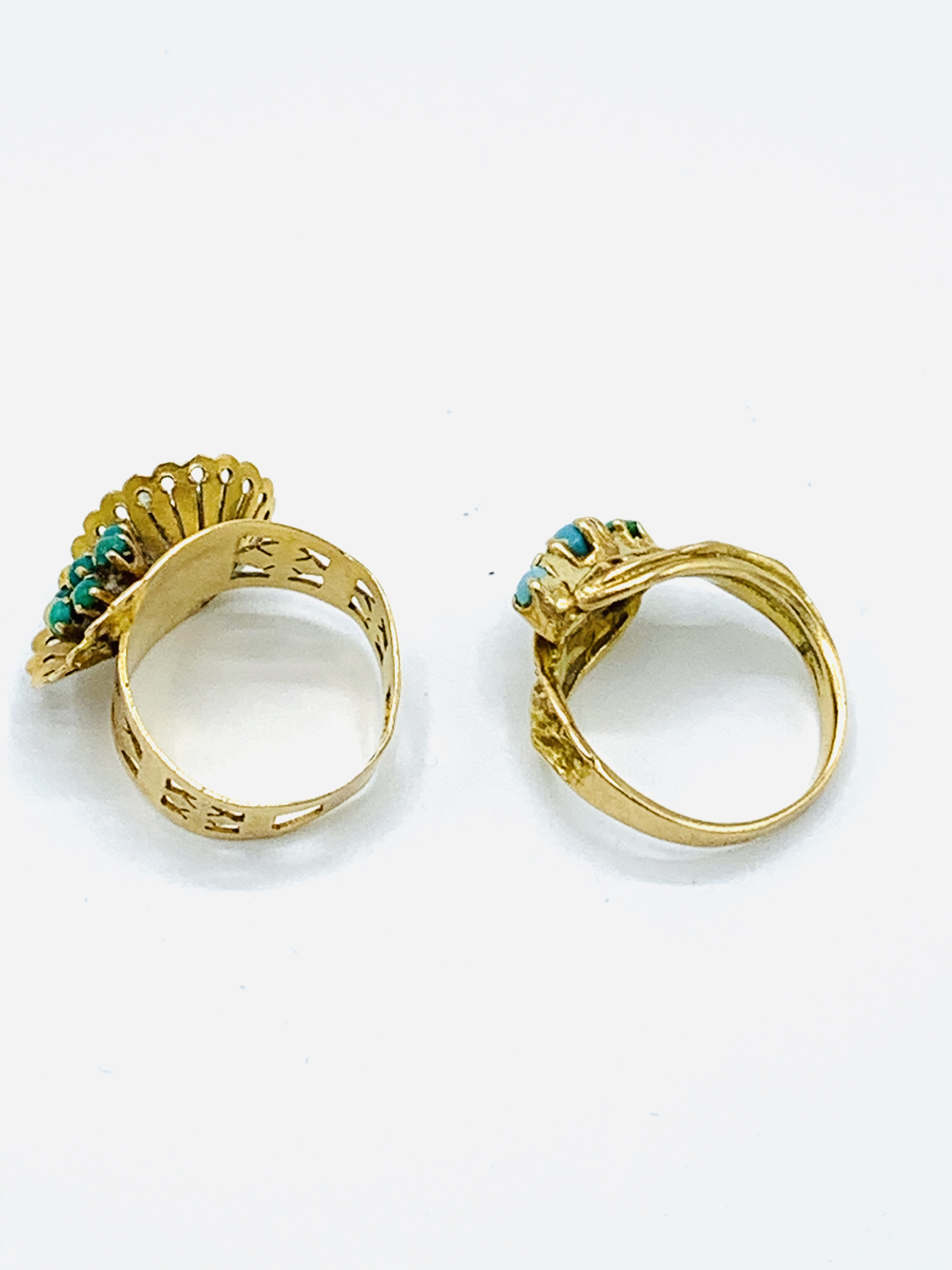 Two 18ct gold and turquoise rings - Image 3 of 4