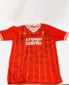 Signed Liverpool FC shirt sponsored by Crown Paints (circa 1983)