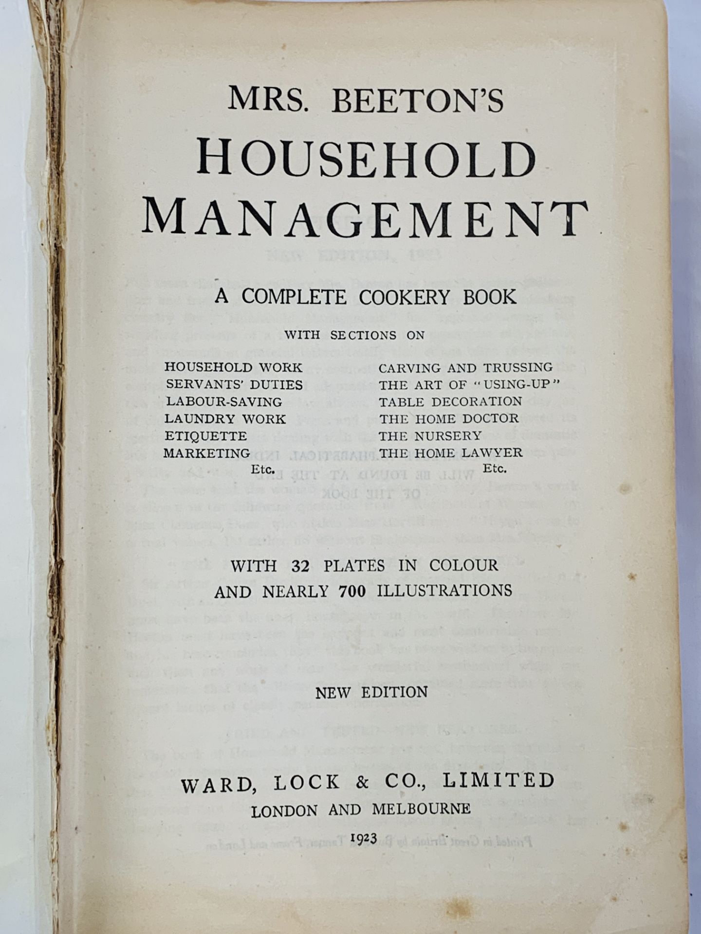Mrs Beeton's Household Management, published 1923 - Image 2 of 4