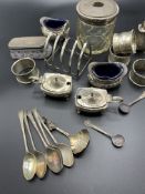Silver cruets and other silver item