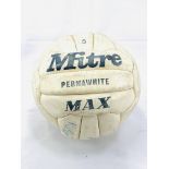 Signed Mitre 5 football with original signatures of 1980's era England football team