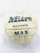 Signed Mitre 5 football with original signatures of 1980's era England football team