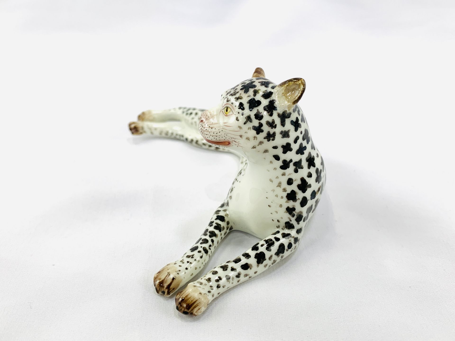 Meissen porcelain leopard figurine - Image 4 of 5