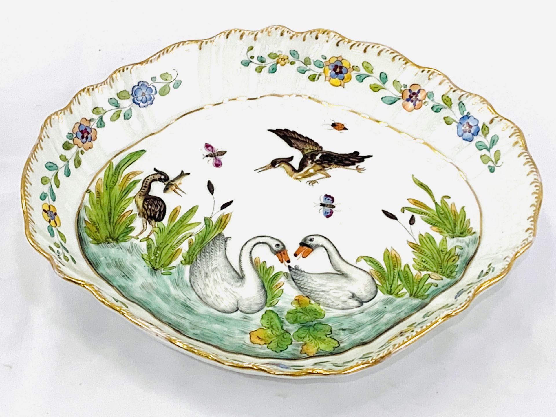 A very decorative Herend porcelain dish and a plate decorated in very similar fashion - Image 2 of 5