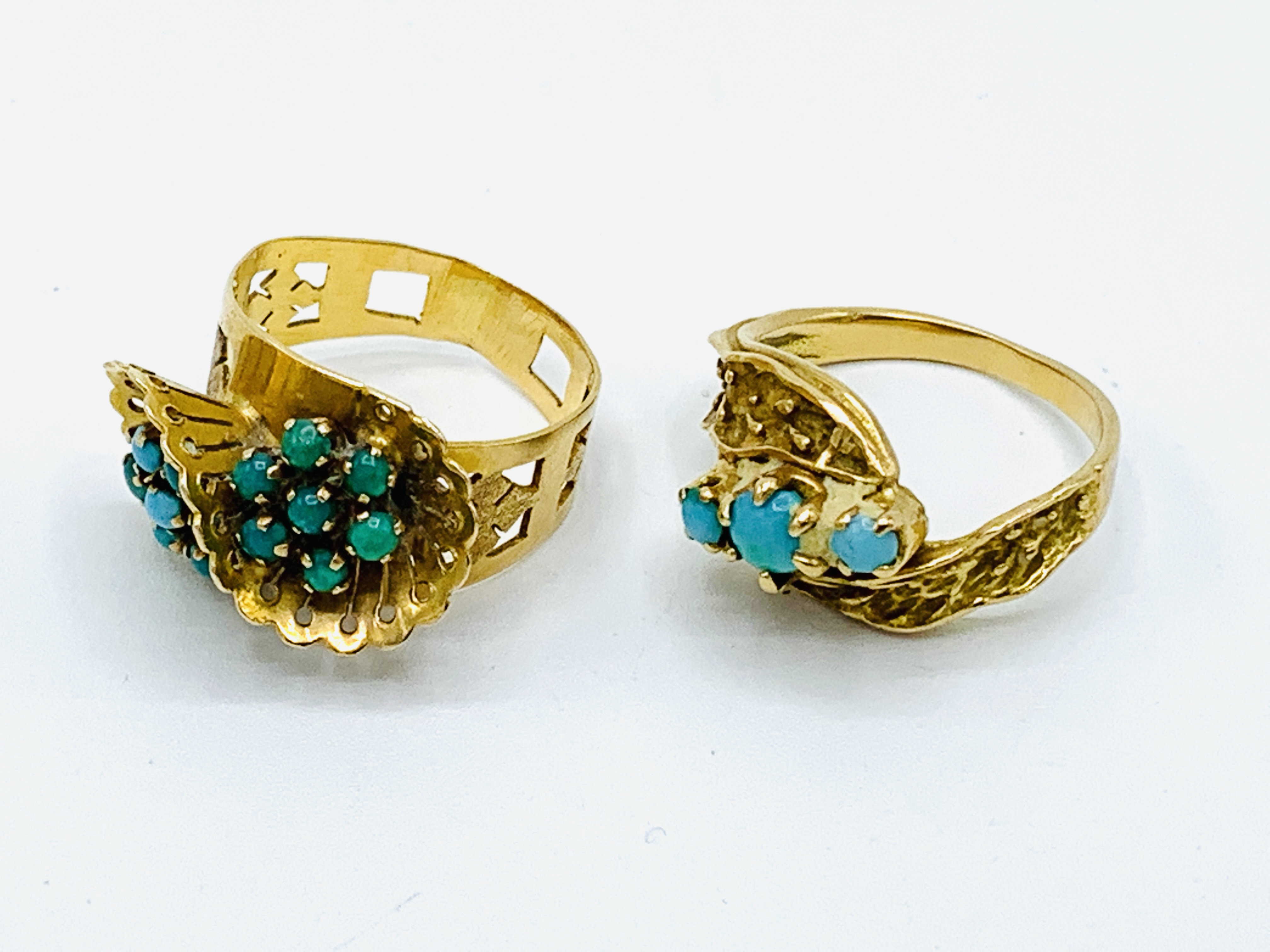 Two 18ct gold and turquoise rings - Image 4 of 4