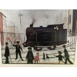 Framed and glazed print by L S Lowry signed in the margin