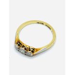 18 ct gold and platinum 3 diamond ring