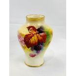 Royal Worcester vase hand-painted with blackberries by J Blake