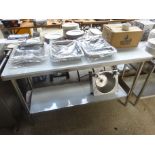 Stainless steel prep table with shelf