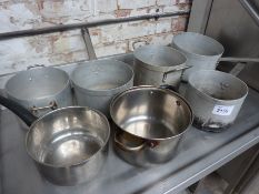 Seven cooking pots