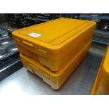 Two Rieber insulated food boxes.