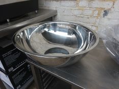 Large stainless steel mixing bowl