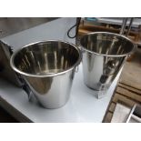 2 stainless steel champagne buckets