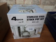 Four new stainless steel stock pot set