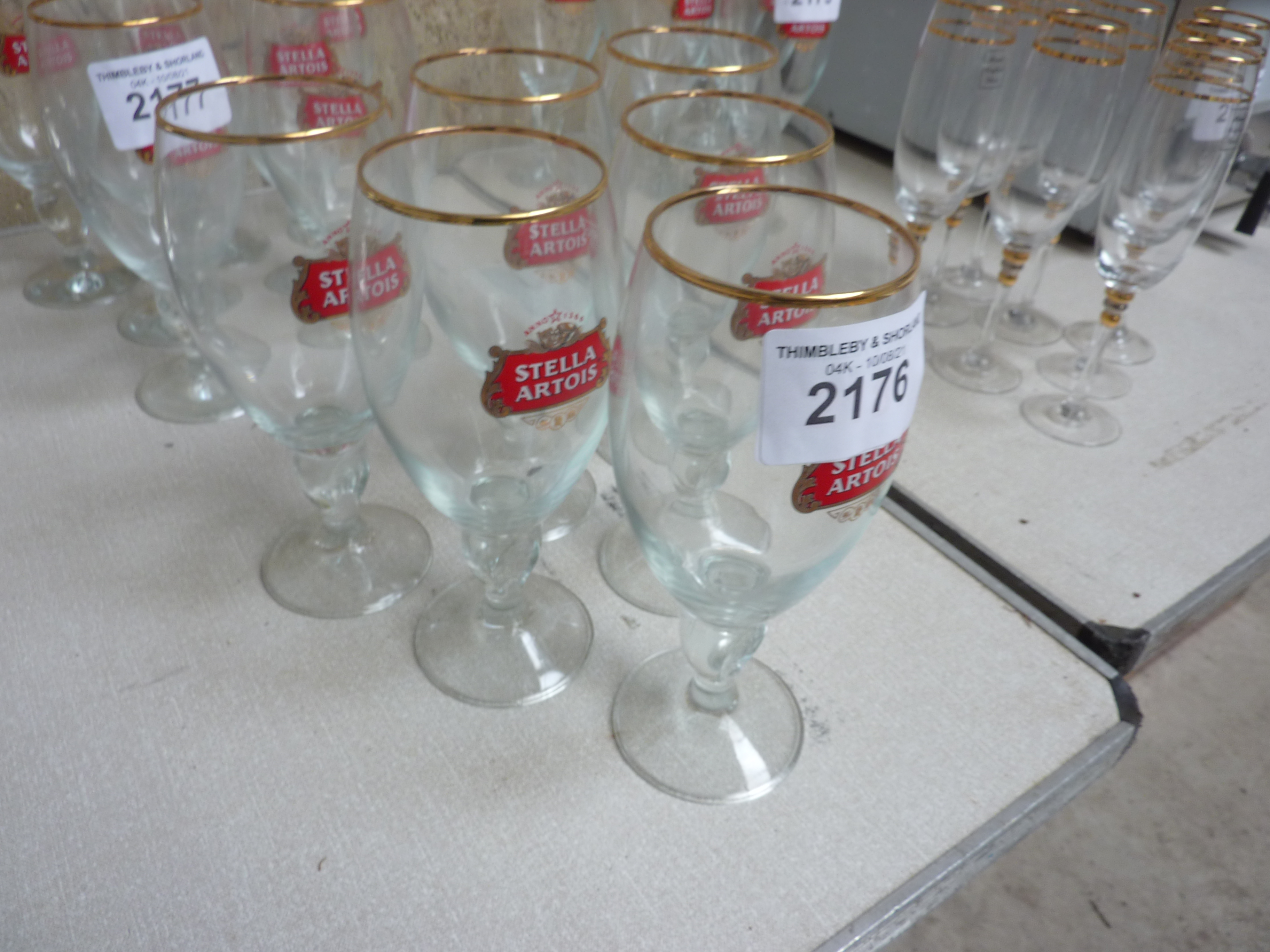 Six Stella glasses