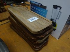 Ten wooden serving boards