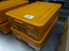 Two Rieber insulated food boxes.