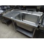 Stainless steel single drainer sink